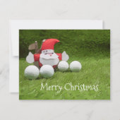 Golf-Weihnachtskarte mit Weihnachtsmann und Golfba (Vorderseite)