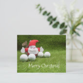 Golf-Weihnachtskarte mit Weihnachtsmann und Golfba (Stehend Vorderseite)