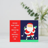 Golf-Weihnachtskarte Postkarte (Stehend Vorderseite)