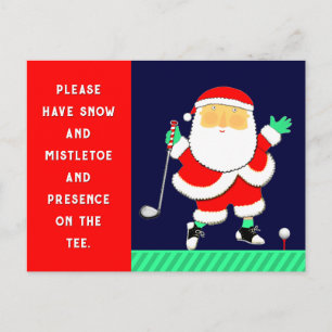 Golf-Weihnachtskarte Postkarte