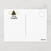Golf Weihnachtskarte Schwarz und Gold Thema Postkarte (Rückseite)