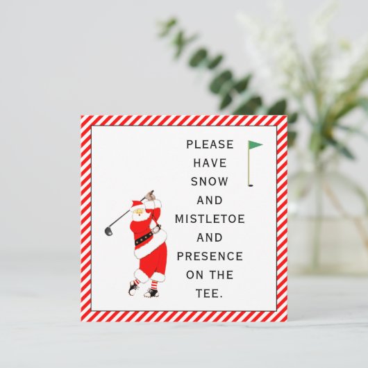 Golf Weihnachtskarten Einladung (Stehend Vorderseite)