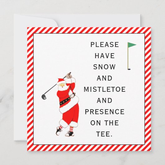 Golf Weihnachtskarten Einladung (Vorderseite)