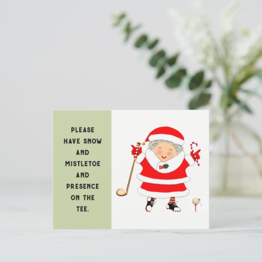 Golf Weihnachtskarten Feiertagspostkarte (Stehend Vorderseite)