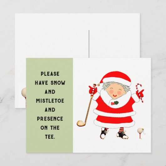 Golf Weihnachtskarten Feiertagspostkarte (Vorne/Hinten)