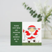 Golf-Weihnachtskarten Feiertagspostkarte (Stehend Vorderseite)