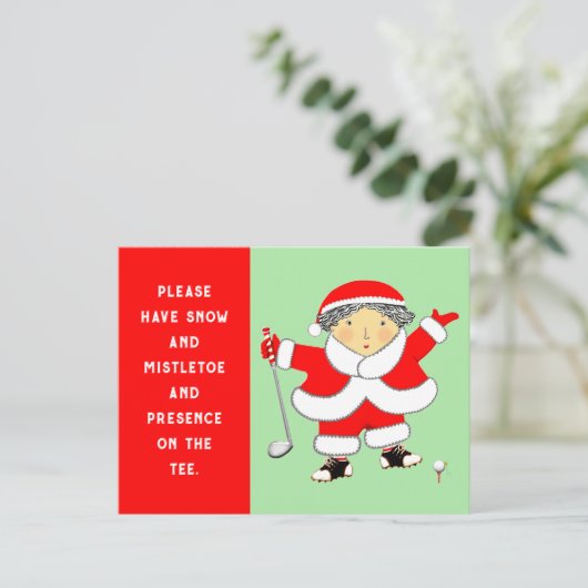 Golf Weihnachtskarten Feiertagspostkarte (Stehend Vorderseite)