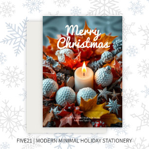 Golf Weihnachtskerze Feiertagskarte
