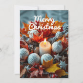 Golf Weihnachtskerze Feiertagskarte (Vorderseite)