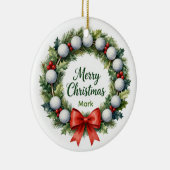Golf-Weihnachtskranz Keramik Ornament (Rechts)
