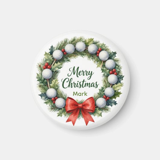Golf-Weihnachtskranz Magnet (Vorne)