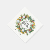 Golf-Weihnachtskranz mit Golfball-Kranz Serviette (Ecke)