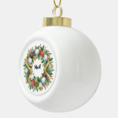 Golf-Weihnachtskranz mit Golfernamen Keramik Kugel-Ornament (Rechts)