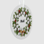 Golf-Weihnachtskranz mit Golfernamen Ornament (Vorderseite)