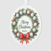Golf-Weihnachtskranz Ornament (Vorderseite)