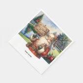 Golf Weihnachtsmann am Golfplatz Serviette (Ecke)