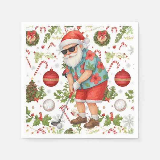 Golf-Weihnachtsmann-Golf-Weihnachten  Serviette (Vorderseite)