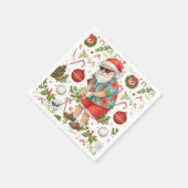 Golf-Weihnachtsmann-Golf-Weihnachten  Serviette (Ecke)
