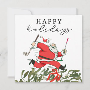 Golf Weihnachtsmann Golfer frohe Feiertage Feiertagskarte