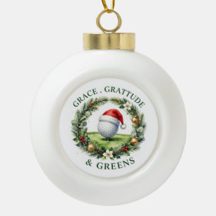 Golf-Weihnachtsmotiv für Baumschmuck Keramik Kugel-Ornament
