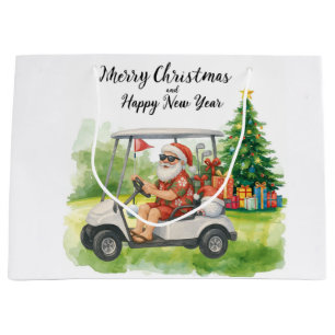 Golf-Weihnachtsmotiv für Golfer auf dem Platz Große Geschenktüte