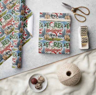 Golf-Weihnachtsmotiv für Golfer Geschenkpapier