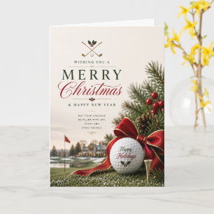 Golf-Weihnachtsmotiv für Golfer Karte