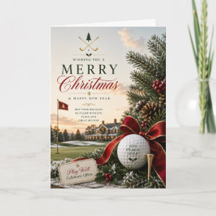 Golf-Weihnachtsmotiv für Golfer Karte