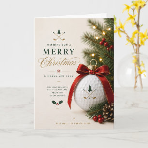 Golf-Weihnachtsmotiv für Golfer Karte