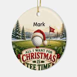 Golf-Weihnachtssegen für Golfer Keramik Ornament