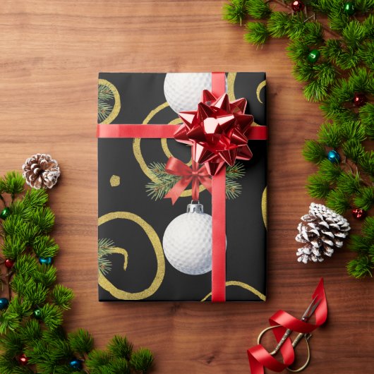 Golf Weihnachtsthema  Geschenkpapier (Feiertagsgeschenk)