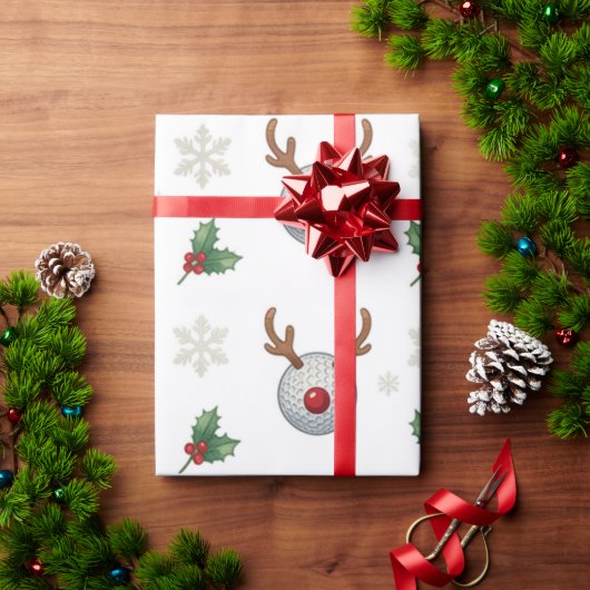 Golf-Weihnachtsthema  Geschenkpapier (Feiertagsgeschenk)