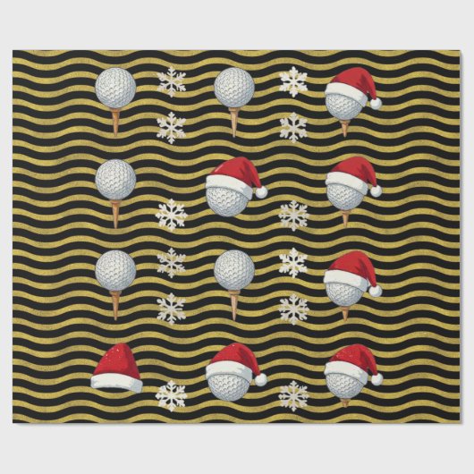 Golf-Weihnachtsthema Geschenkpapier (Flach)