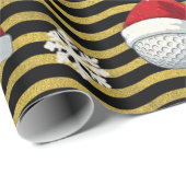 Golf-Weihnachtsthema Geschenkpapier (Rolleneckpunkt)