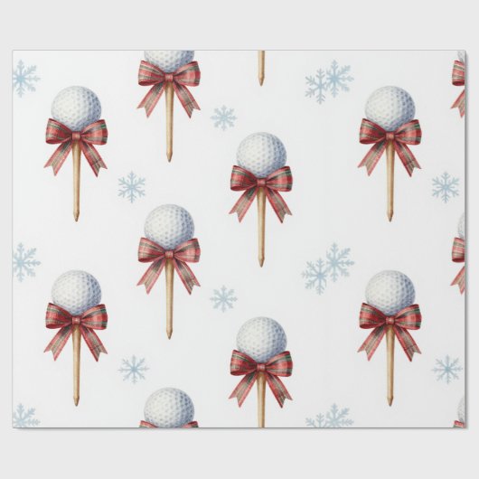 Golf-Weihnachtsthema Geschenkpapier (Flach)
