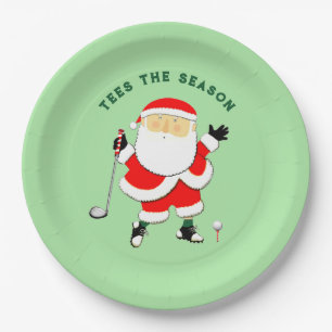 Golf Weihnachtsurlaub Pappteller