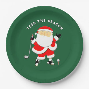 Golf Weihnachtsurlaub Pappteller