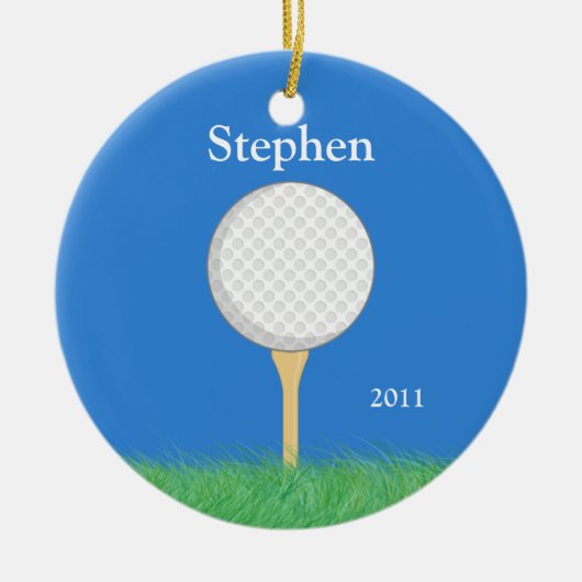 Golf-Weihnachtsverzierung Keramikornament (Vorne)