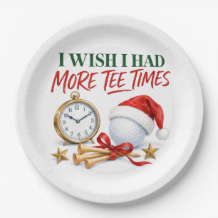 Golf-Weihnachtswunschliste, thematisch für Golfer Pappteller
