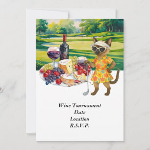 Golf-Weinverkostungsturnier mit Wein auf dem Platz Einladung