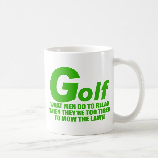 Golf, welche Männer tun Kaffeetasse (Rechts)