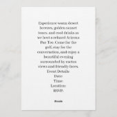 Golf Welcome to golfer house  FOR Arizona cocktail Einladung (Rückseite)