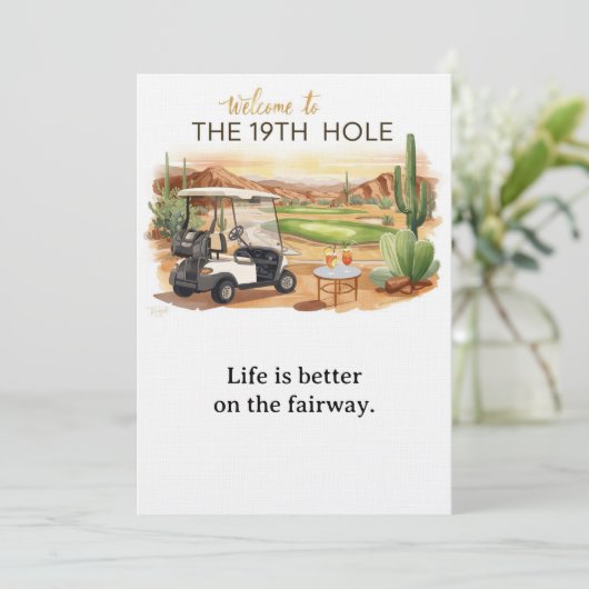 Golf Welcome to golfer house  FOR Arizona cocktail Einladung (Stehend Vorderseite)