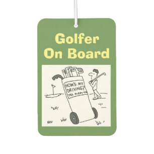 Golf - "Wie fahre ich?" Cartoon Autolufterfrischer