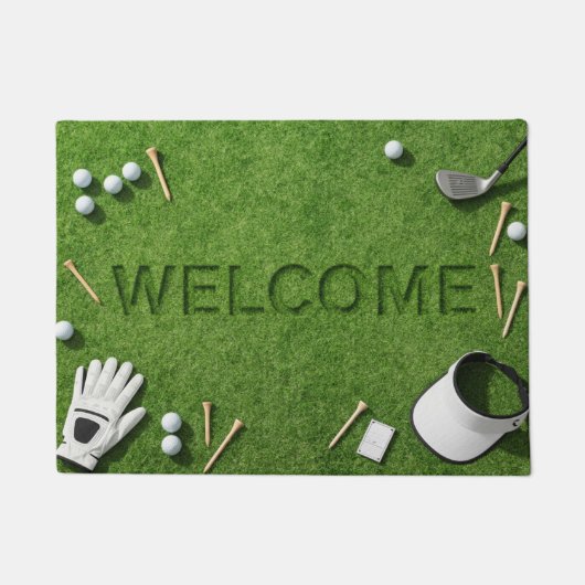 Golf Willkommen bei Golfer Home Fußmatte (Vorderseite)