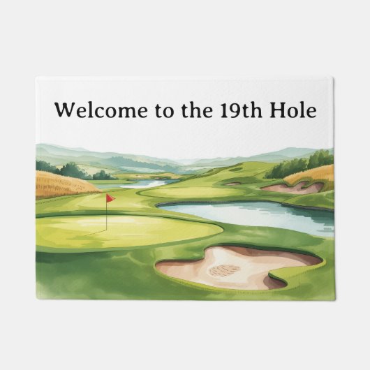 Golf Willkommen im Golfer Zuhause mit Golfplatzans Fußmatte (Vorderseite)