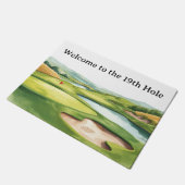 Golf Willkommen im Golfer Zuhause mit Golfplatzans Fußmatte (Schrägansicht)