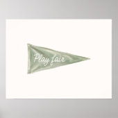 Golf-Wimpel-Wandkunst 'Play Fair' Poster (Vorne)