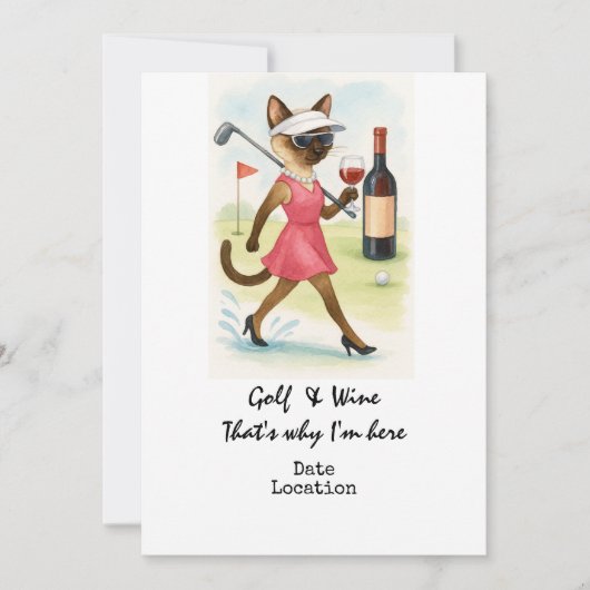 Golf Wine Tasting Event Invitation Einladung (Vorderseite)