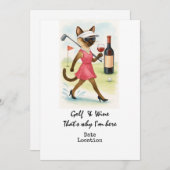 Golf Wine Tasting Event Invitation Einladung (Vorne/Hinten)